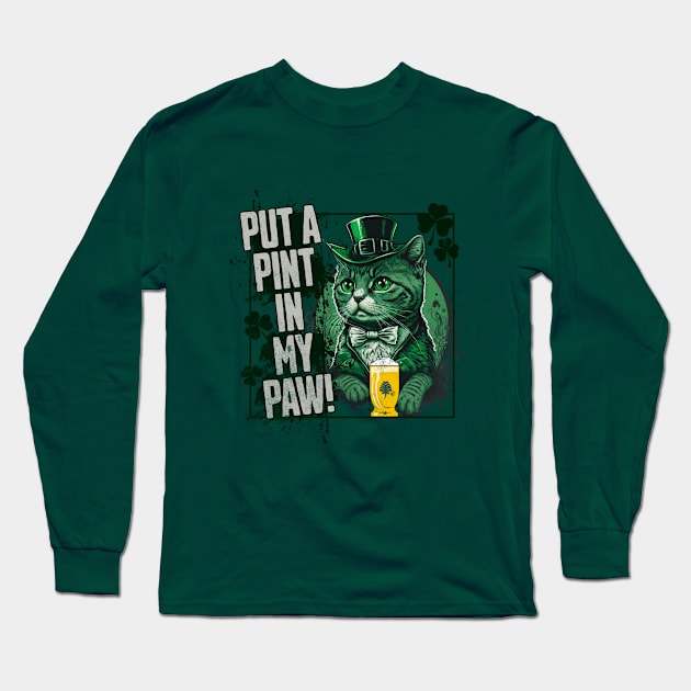 Irish cat st Patrick’s day Long Sleeve T-Shirt by Polynesian Vibes